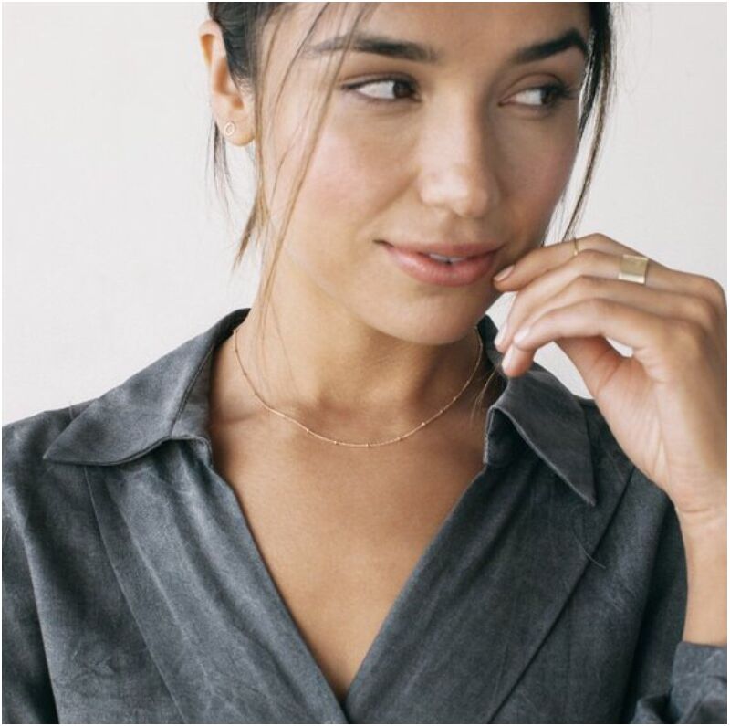 Цепочка на шею Miya Sophia Jewelry из латуни с позолотой 18K, шариковое плетение, 45+5 см