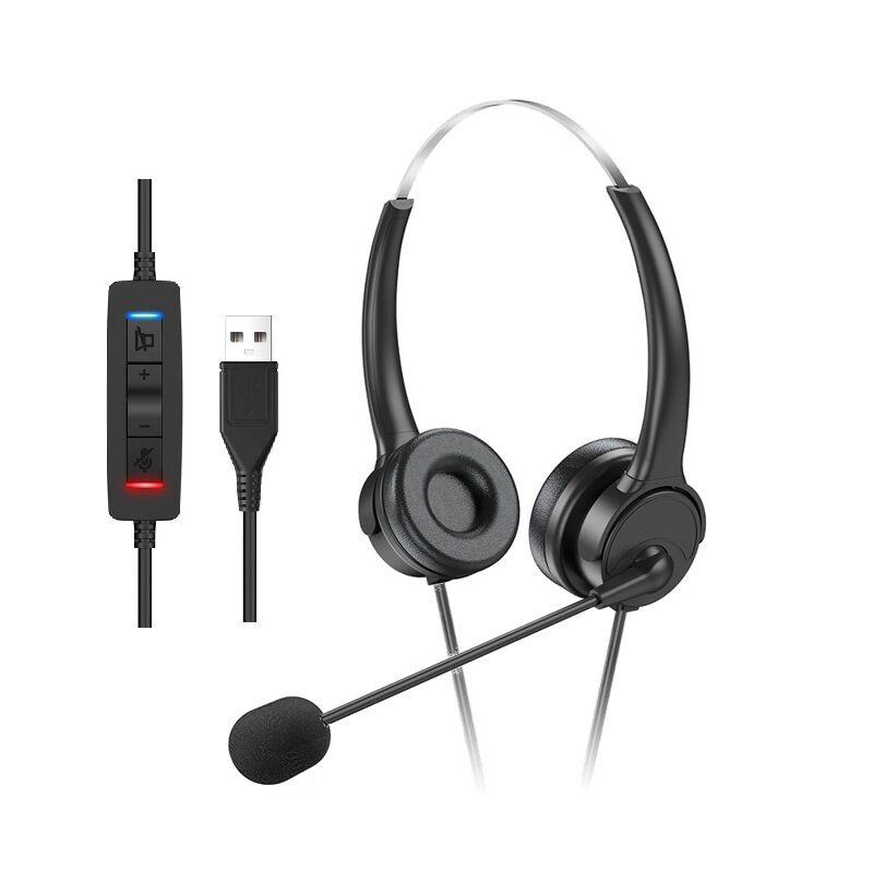 Проводная гарнитура OY132 накладная с микрофоном, 3.5 мм/USB/Type-C, для колл-центра и ПК