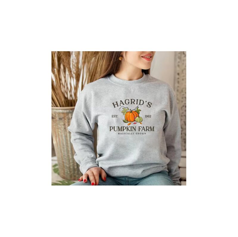 Свитшот Cuifu Hagrid's Pumpkin Patch с осенним принтом на Хэллоуин, унисекс, свободный крой