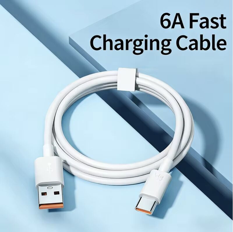 Кабель USB Type-C 100 Вт с быстрой зарядкой для Huawei и Samsung, белый, длина 1–2 м