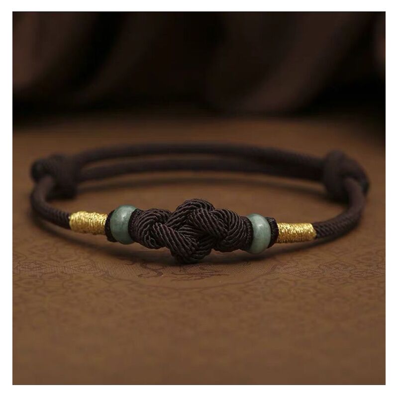 Браслет из красной нити YIOUSI JEWELRY, ручное плетение, с нефритом, парный, унисекс