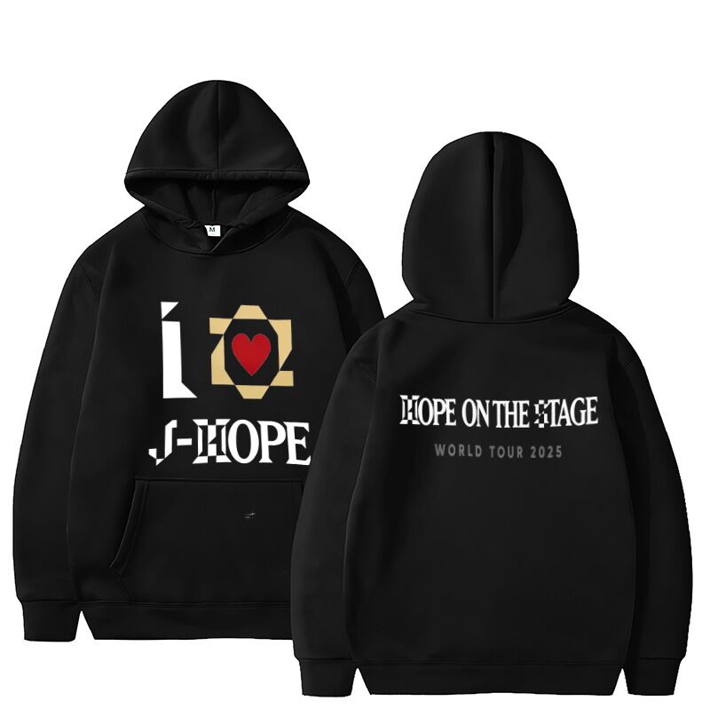 Худи с принтом j-hope HOPE ON THE STAGE, свободный крой, капюшон, длинный рукав