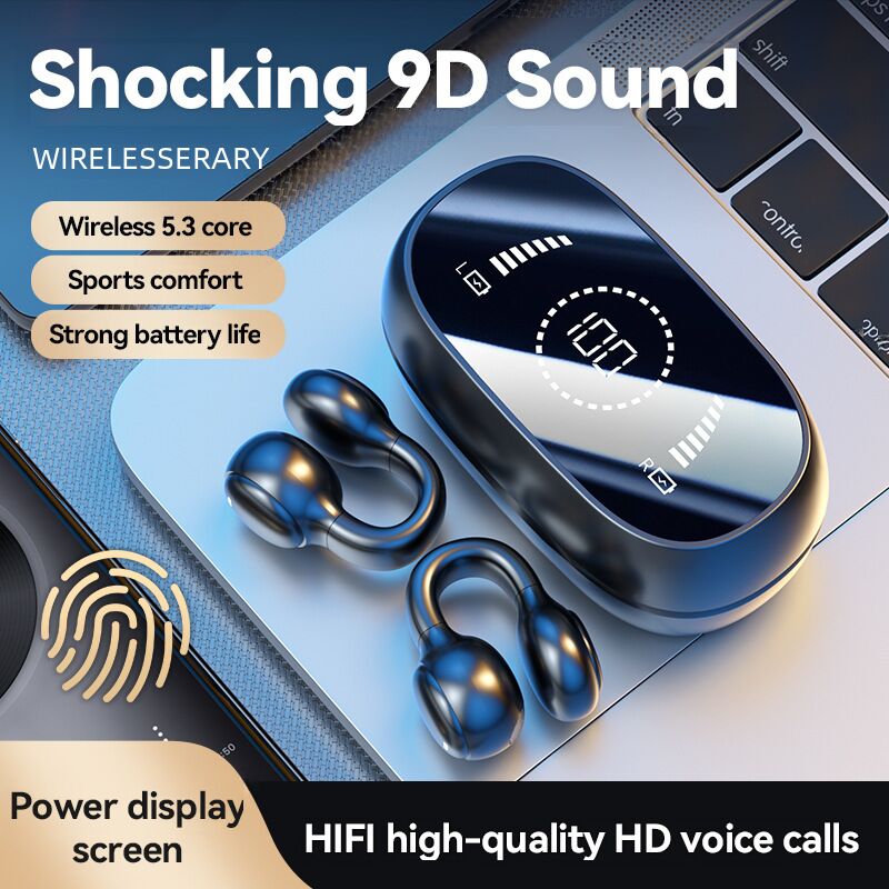 Открытые Bluetooth-наушники M47 на клипсе с костной проводимостью, спортивные, дисплей заряда