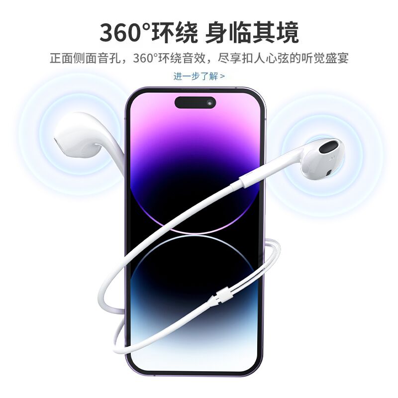 Проводные наушники-вкладыши для iPhone 16/15/14/13/17 Pro Max, разъём Lightning, USB-C или 3,5 мм