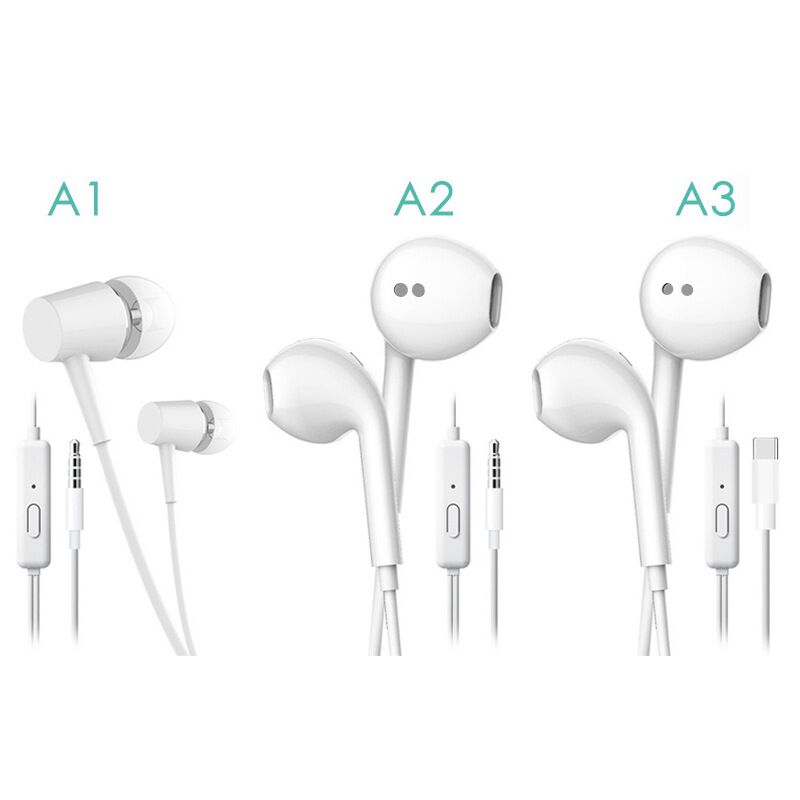 Проводные наушники-вкладыши A1/A2 для Huawei и Xiaomi, разъём 3.5 мм или Type-C