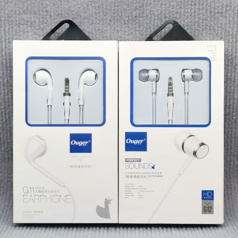 Проводные наушники Ouge G11/G12 с микрофоном, для Android и Apple