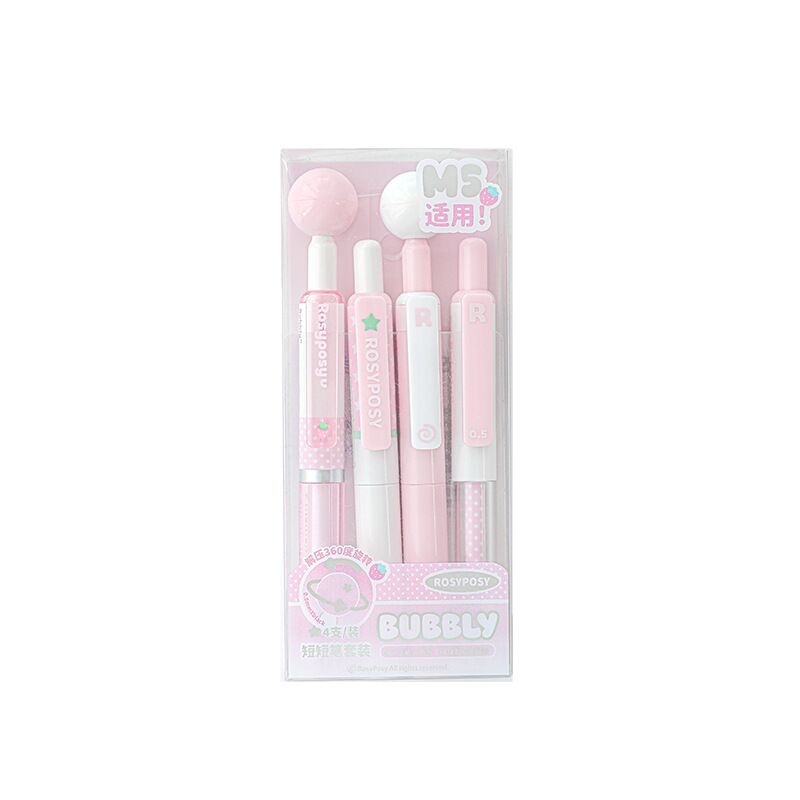 Короткие гелевые ручки Rosyposy Bubbly, 0,5 мм, наконечник CS, розовые или голубые