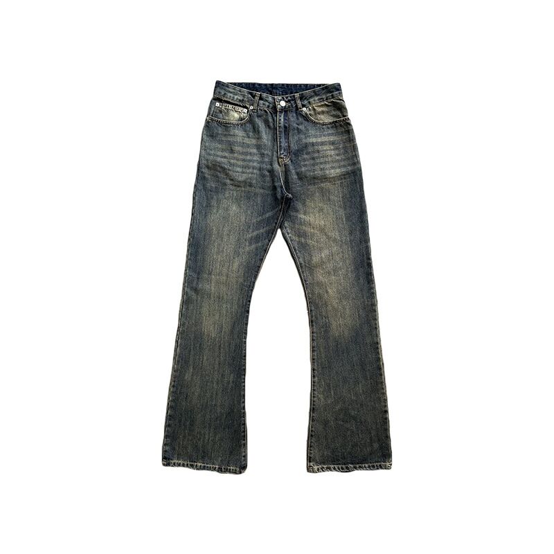 Джинсы bootcut Zuosidao слегка расклешённые, хлопок слаб, выцветшее окрашивание, высокая посадка