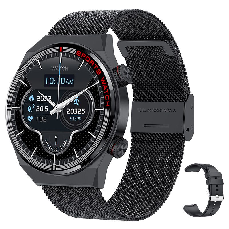 Смарт-часы QW39 с NFC, экраном 1,39″, ЭКГ+PPG, звонками по Bluetooth и вращающейся кнопкой