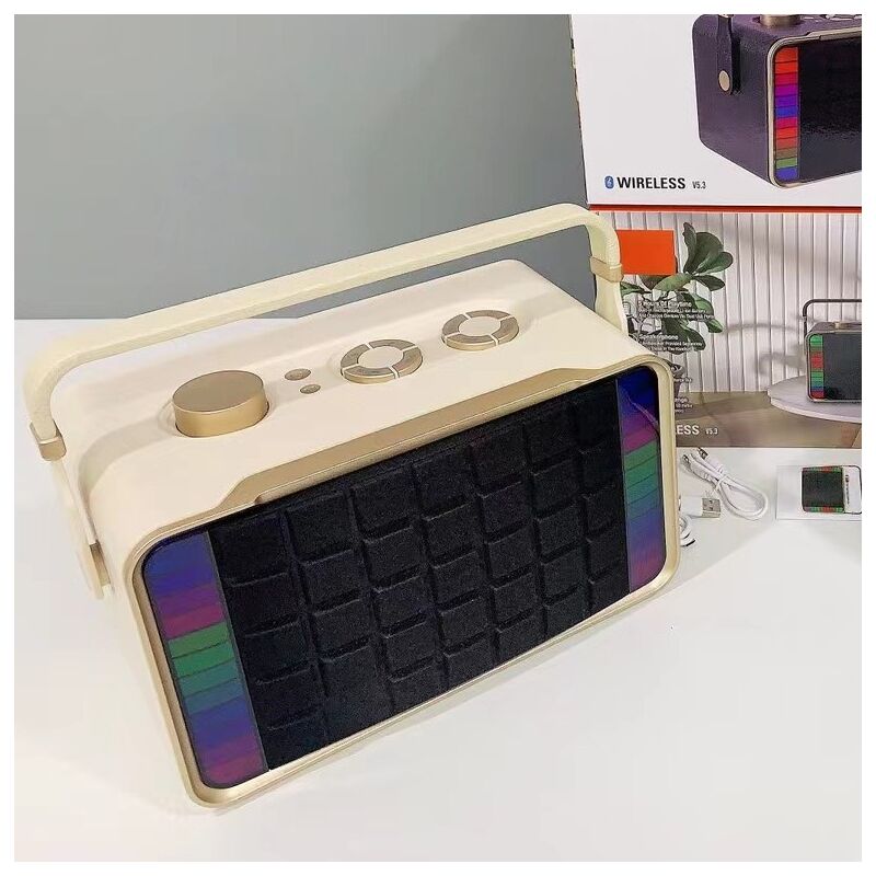 Портативная Bluetooth-колонка CS310 с ручкой, RGB-подсветка, 2 динамика, 40 Вт, слот для карты, усиленный бас