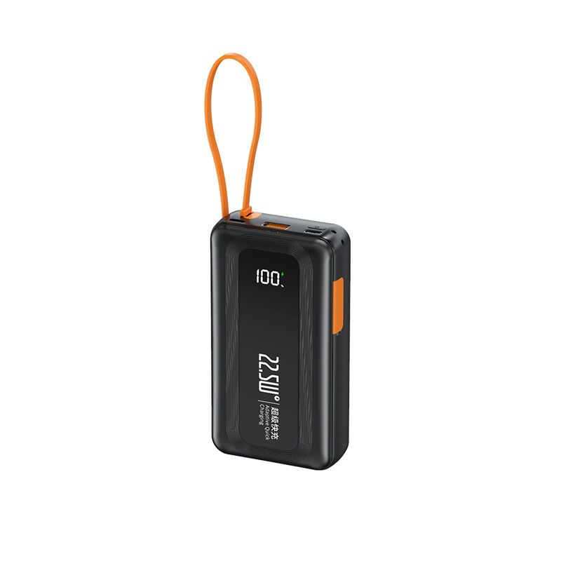 Мини-повербанк SS-102 10000 мА·ч с выдвижными кабелями Lightning и Type-C, цифровой дисплей, PD 22,5 Вт