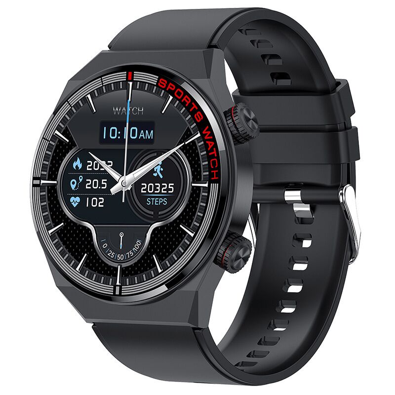 Смарт-часы QW39 с NFC, экраном 1,39″, ЭКГ+PPG, звонками по Bluetooth и вращающейся кнопкой