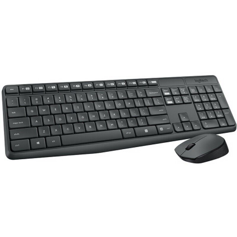 Беспроводной комплект клавиатура и мышь Logitech MK235 с USB-приёмником для офиса и дома