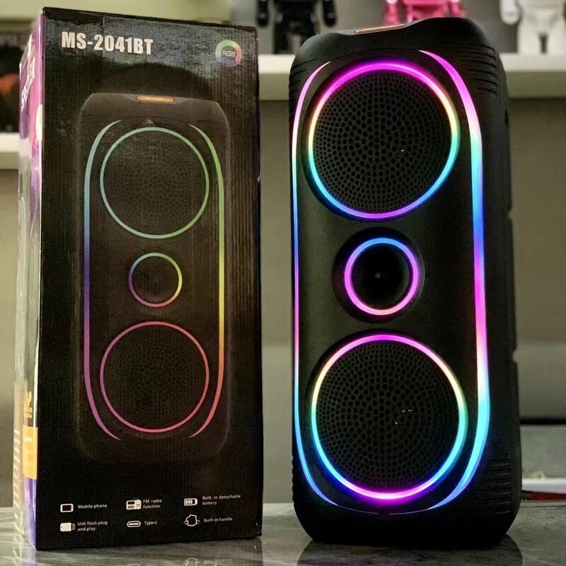 Портативная Bluetooth-колонка MS-2041 с двумя 8-дюймовыми динамиками, 16 Вт, слот для карты памяти