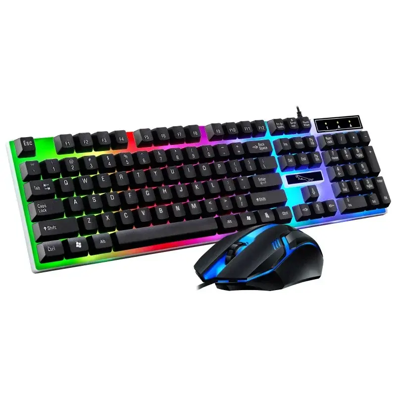 Проводной комплект клавиатура и мышь Zhuiguangbao G21B с подсветкой, USB, для офиса и игр