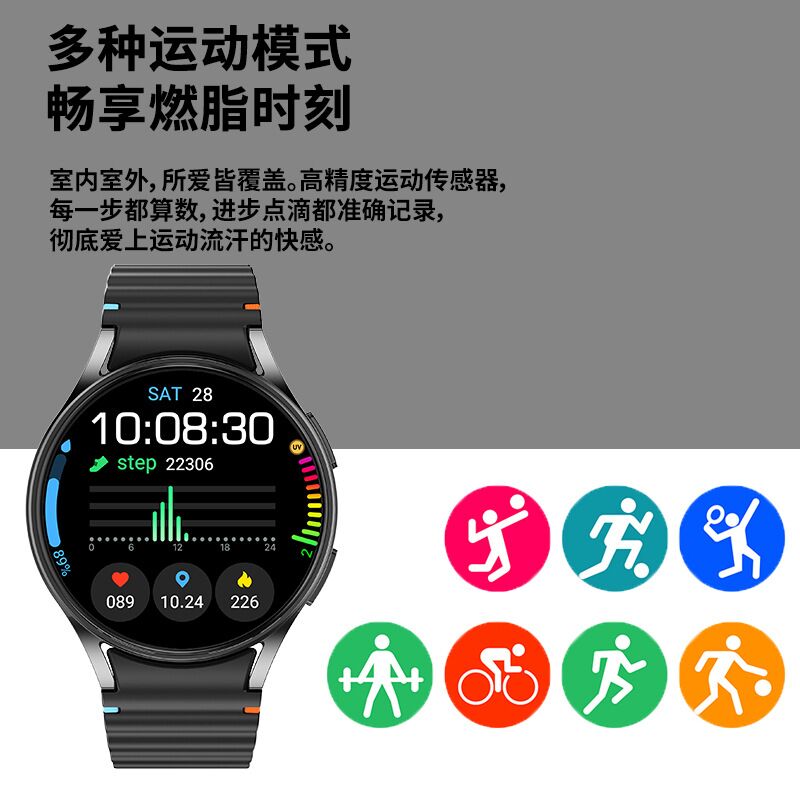 Смарт-часы Watch7 со звонками по Bluetooth, пульс, давление, SpO2, ЭКГ, экран 1,5″, коронка