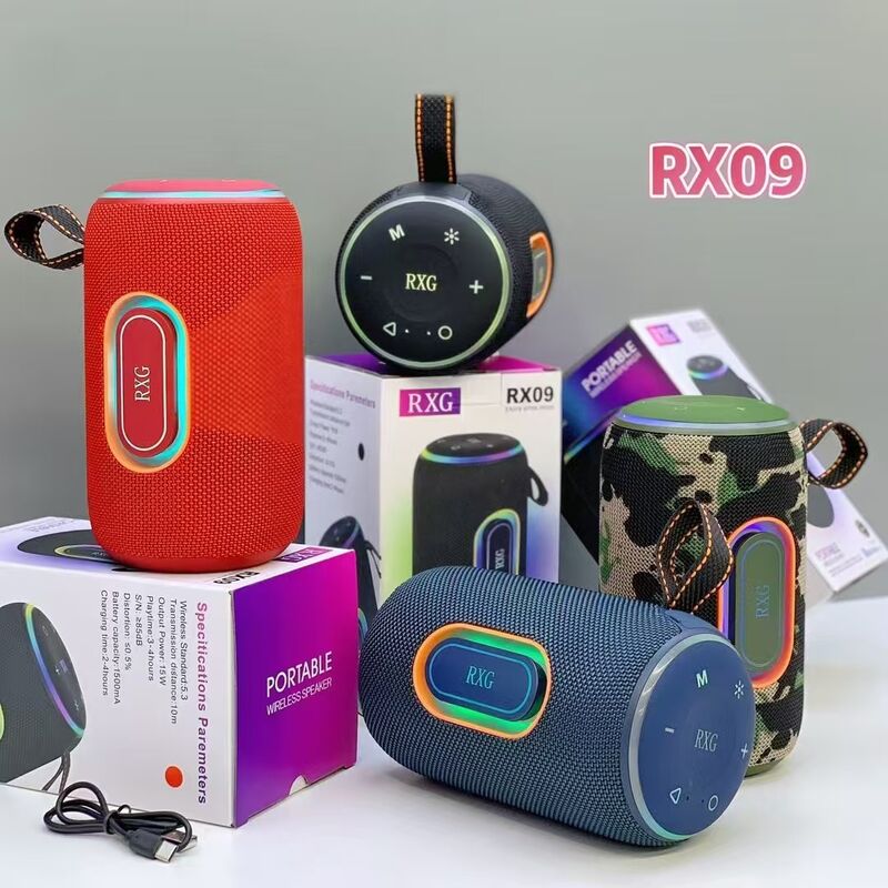 Портативная Bluetooth-колонка RX09 с RGB-подсветкой, 2 динамика, 15 Вт, FM, TWS, Type-C