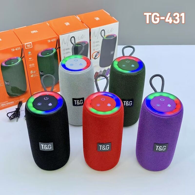 Портативная Bluetooth-колонка TG-431 с ручкой и светодиодным кольцом, 16 Вт, TWS, FM-радио, слот microSD