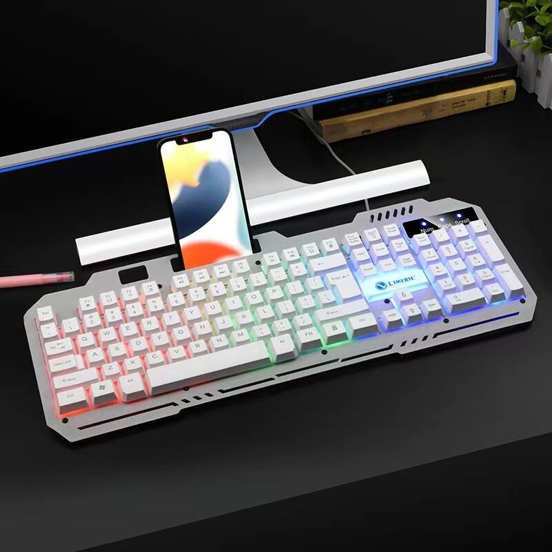 Проводной комплект клавиатура и мышь Limeide T25/K25 с металлической панелью и подсветкой, USB