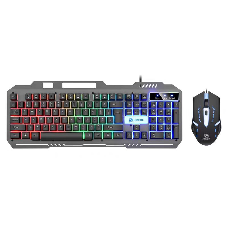Проводной комплект клавиатура и мышь Limeide T25/K25 с металлической панелью и подсветкой, USB