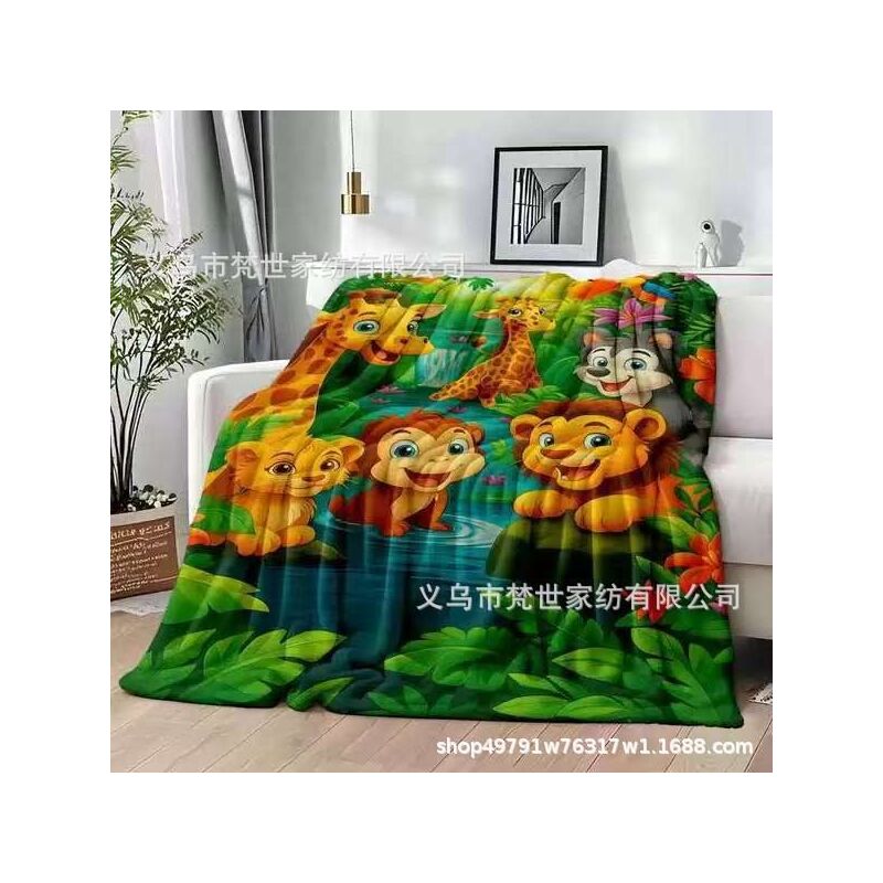 Плед фланелевый Fanshi с принтом, утолщённый, для сна под кондиционером, 70×100–180×220 см