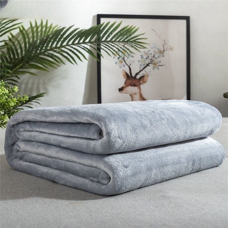 Плед фланелевый Shufujia, 280 г/м², однотонный, для дома и офиса, 50×70 – 200×230 см