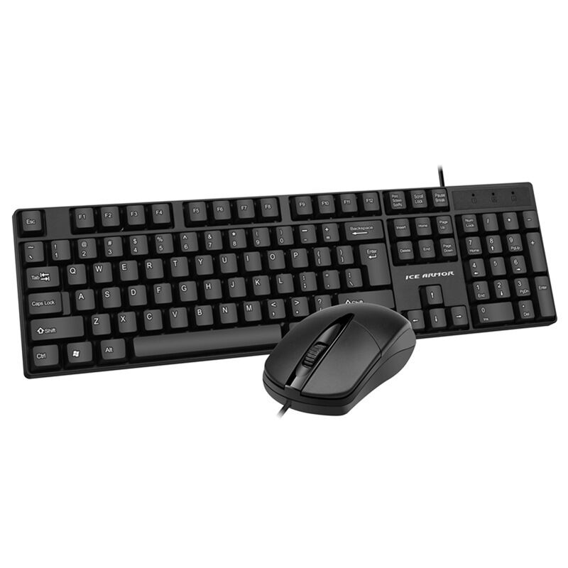 Проводной комплект клавиатура и мышь Ice Armor HS168, USB, 1000 dpi, кабель 1,4 м