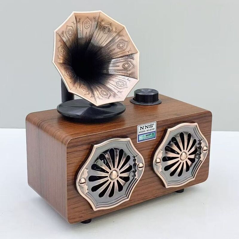 Bluetooth-колонка в стиле ретро-граммофона NS-801BT с радио и слотом для карт памяти, 2 динамика, 10 Вт