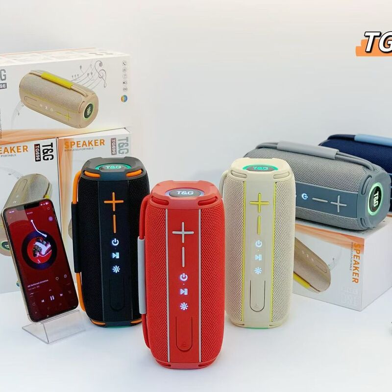 Портативная Bluetooth-колонка TG-696 с 2 динамиками, TWS и слотом для карт памяти, Bluetooth 5.3, 10 Вт
