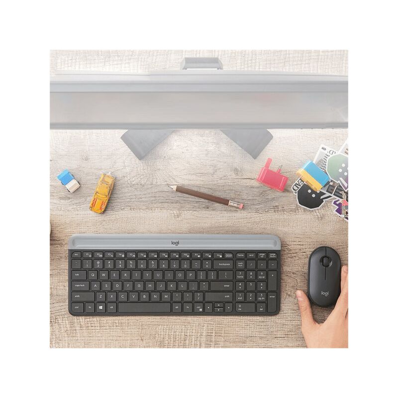 Беспроводной комплект клавиатура и мышь Logitech MK470, тонкий, тихие клавиши, USB-приёмник, для офиса