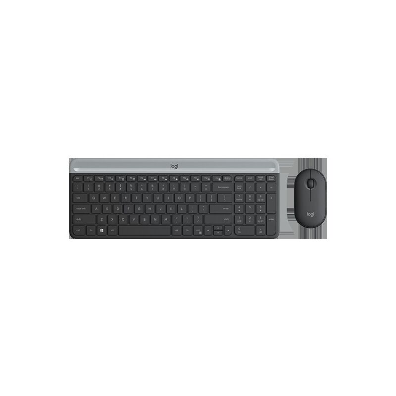 Беспроводной комплект клавиатура и мышь Logitech MK470, тонкий, тихие клавиши, USB-приёмник, для офиса