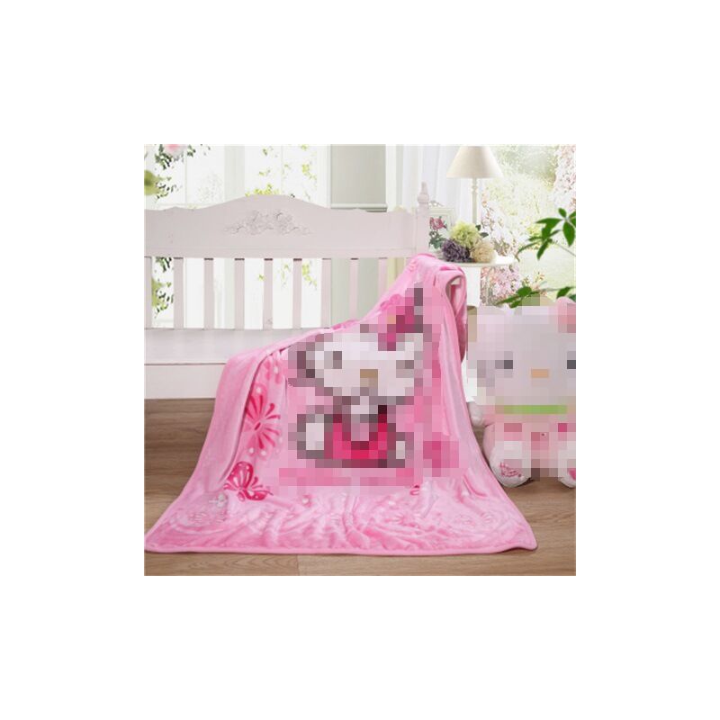 Детский плед из кораллового флиса с мультяшным принтом, однослойный, 100×140 см, для садика и дневного сна