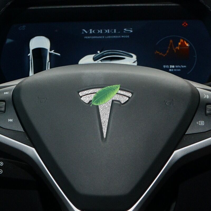 Декоративные наклейки со стразами для Tesla Model 3 / Model Y на руль, логотипы, ручки дверей, ABS