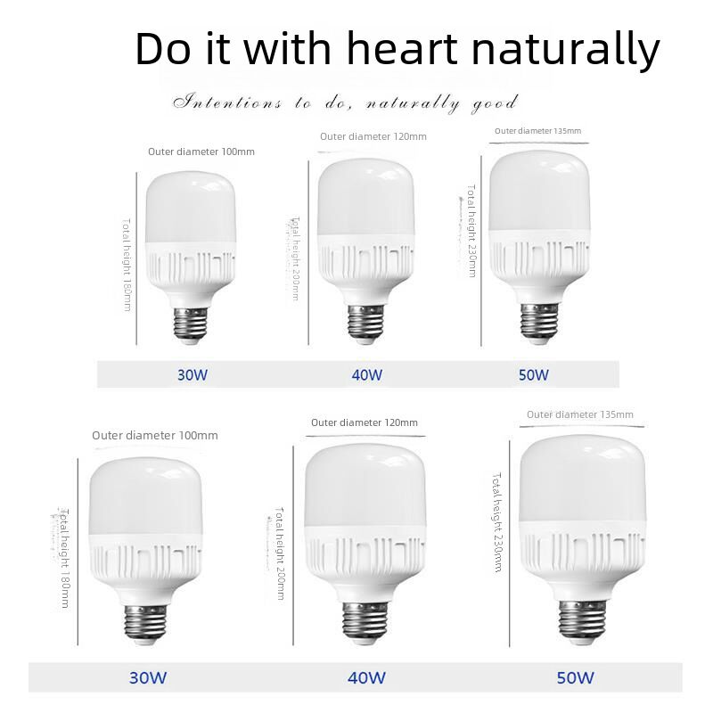 LED-лампа цилиндрическая Jiasite E27/B22, 5–50 Вт, SMD 2835, энергосберегающая, для дома