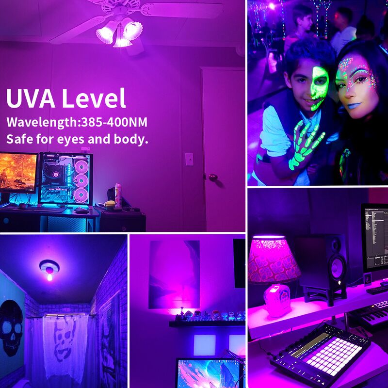 Ультрафиолетовая LED-лампа CDlights E27, 9,5 Вт, 395 нм, для декора на Хэллоуин и вечеринок