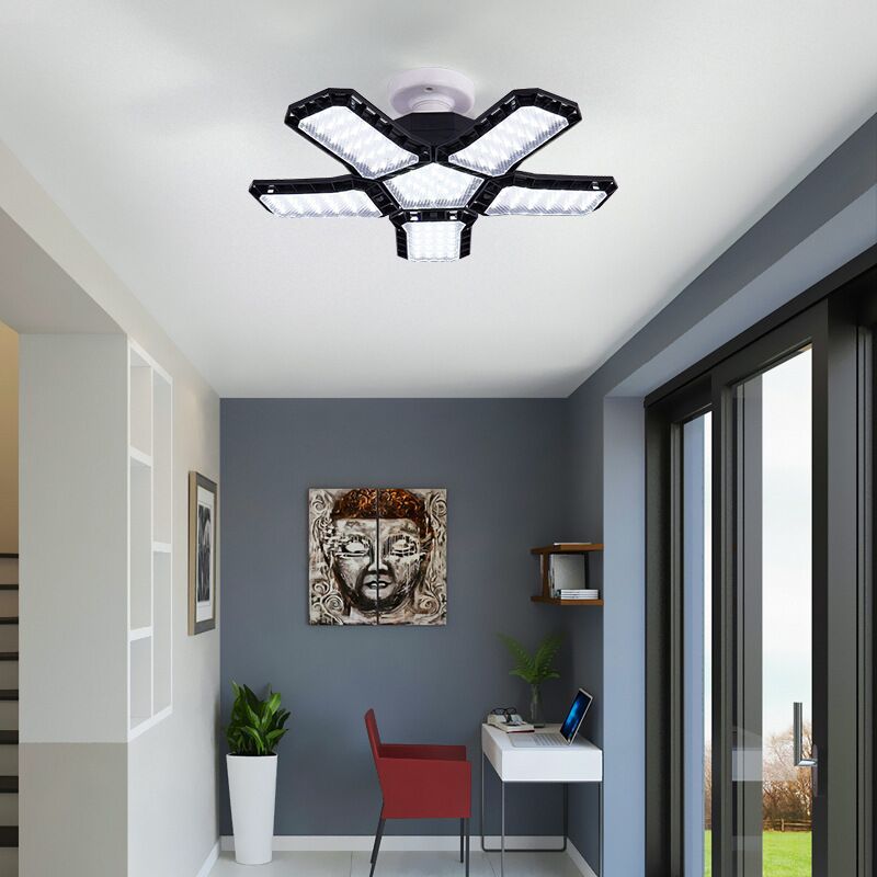 Складная LED-лампа для гаража E27, 45–80 Вт, 3–5 лепестков, 6500 K, IP66