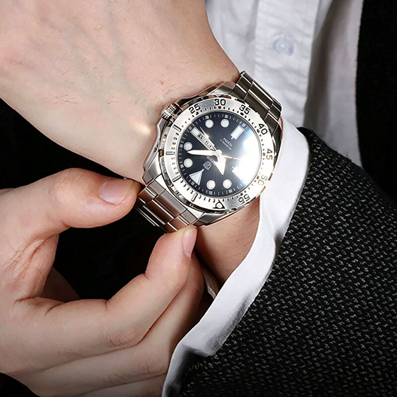 Мужские кварцевые часы RUDA R8606G, календарь и день недели, люминесцентные стрелки, 30 м, 45 мм