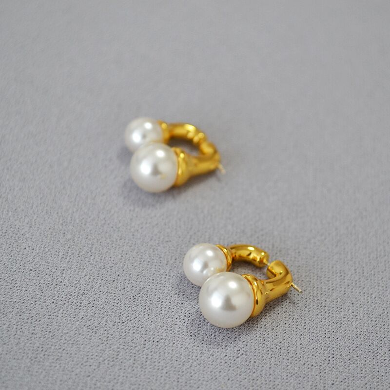 Серьги-гвоздики Miya Sophia Jewelry со съёмными бусинами: жемчуг, чёрный оникс, тигровый глаз, игла серебро 925