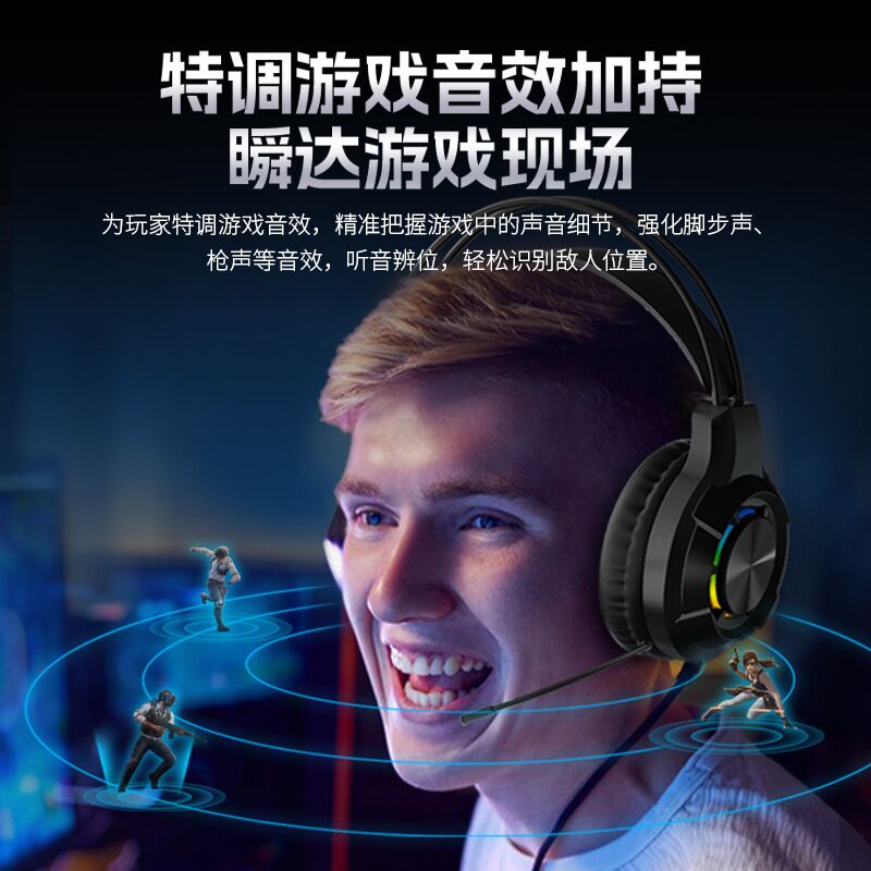 Проводная игровая гарнитура SY-G45 с усиленным басом и подсветкой для ПК и консолей