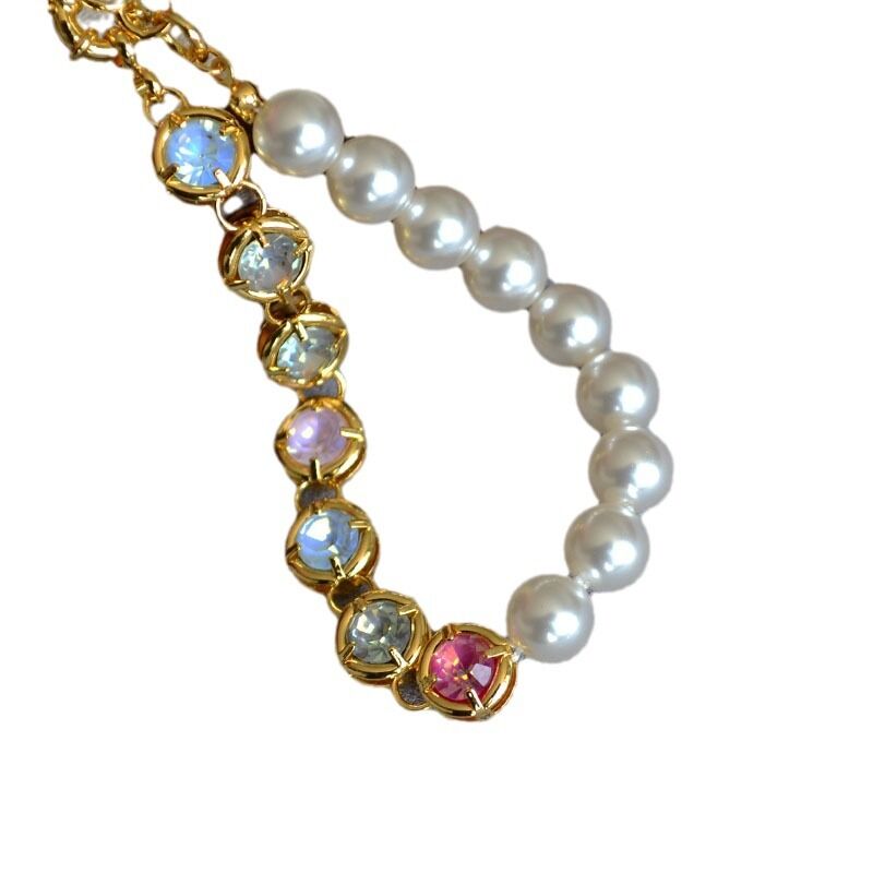 Колье или браслет Miya Sophia Jewelry из искусственного жемчуга с цветными камнями, винтажный стиль