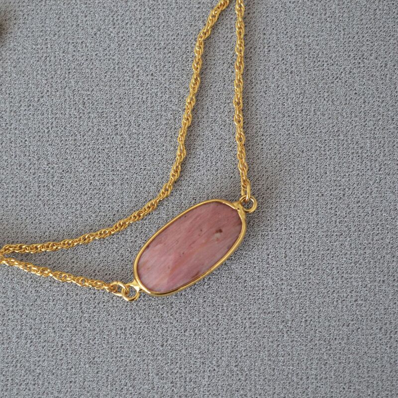 Браслет Miya Sophia Jewelry двойной с гранёным натуральным камнем, латунь с позолотой, 16+3 см