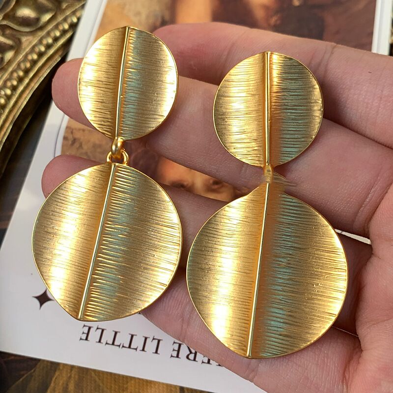 Серьги-подвески Kaitin Jewelry с круглым матовым элементом, минимализм, игла из серебра 925