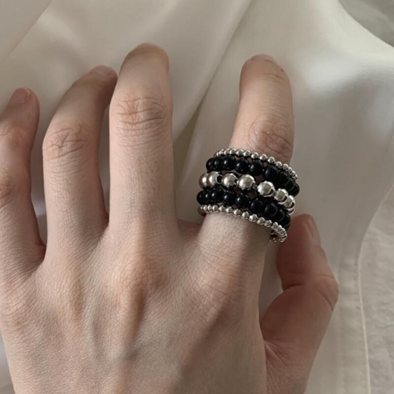 Кольцо Kaitin Jewelry открытое многорядное с жемчужными бусинами, этнический винтаж, регулируемое