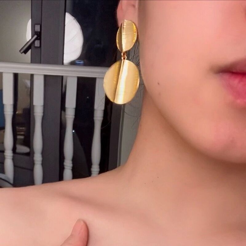 Серьги-подвески Kaitin Jewelry с круглым матовым элементом, минимализм, игла из серебра 925