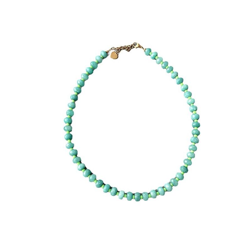 Колье-чокер YK Jewelry wm4-0906 из разноцветных бусин из натурального камня и бисера, курортный стиль, 38+5 см