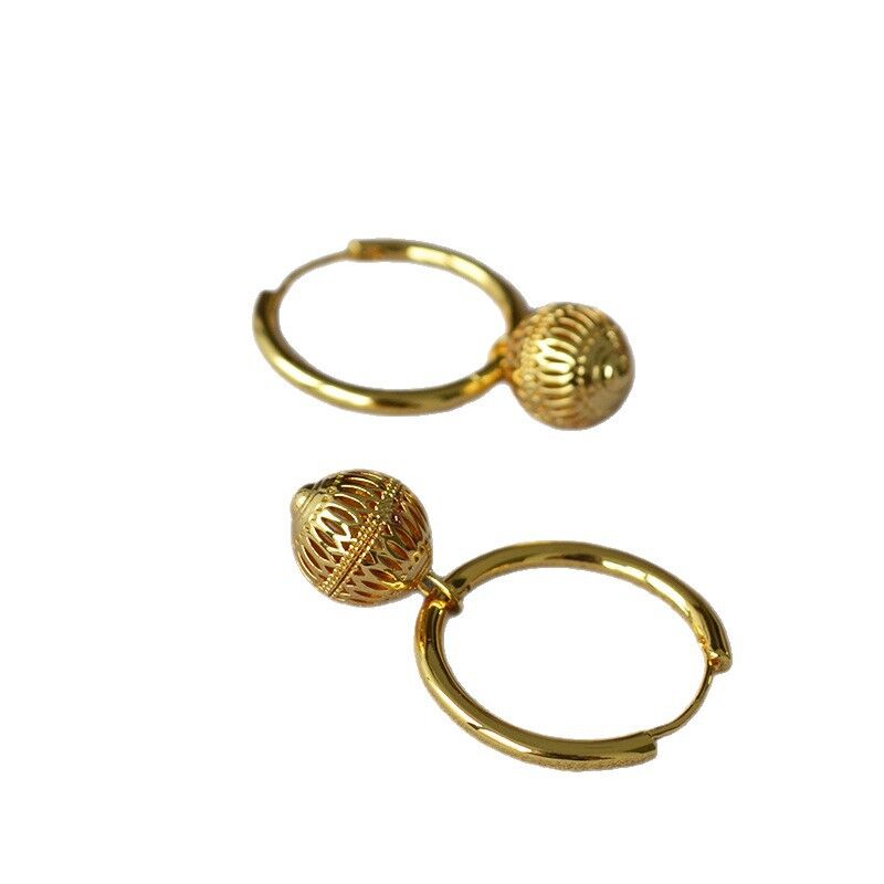 Серьги Miya Sophia Jewelry с ажурными фонариками, латунь с позолотой, длина 3,5 см, винтажный стиль
