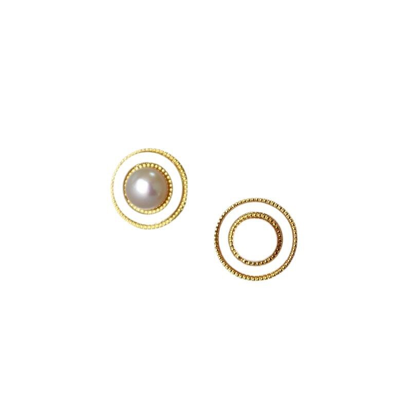 Серьги-пусеты miya sophia jewelry с ракушкой и пресноводным жемчугом, игла из серебра 925, 1,2 см