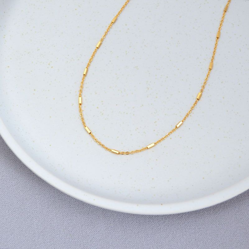 Цепочка на шею miya sophia jewelry, мелкое квадратное плетение, латунь с позолотой, 40–45 см + удлинитель