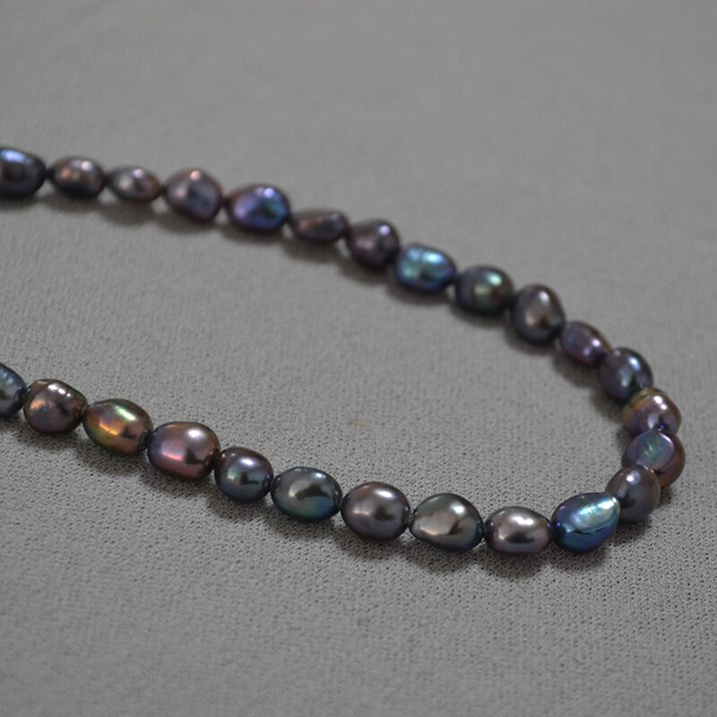 Колье miya sophia jewelry из пресноводного жемчуга барокко, павлиний зелёный перелив, застёжка-слиток, 37 см