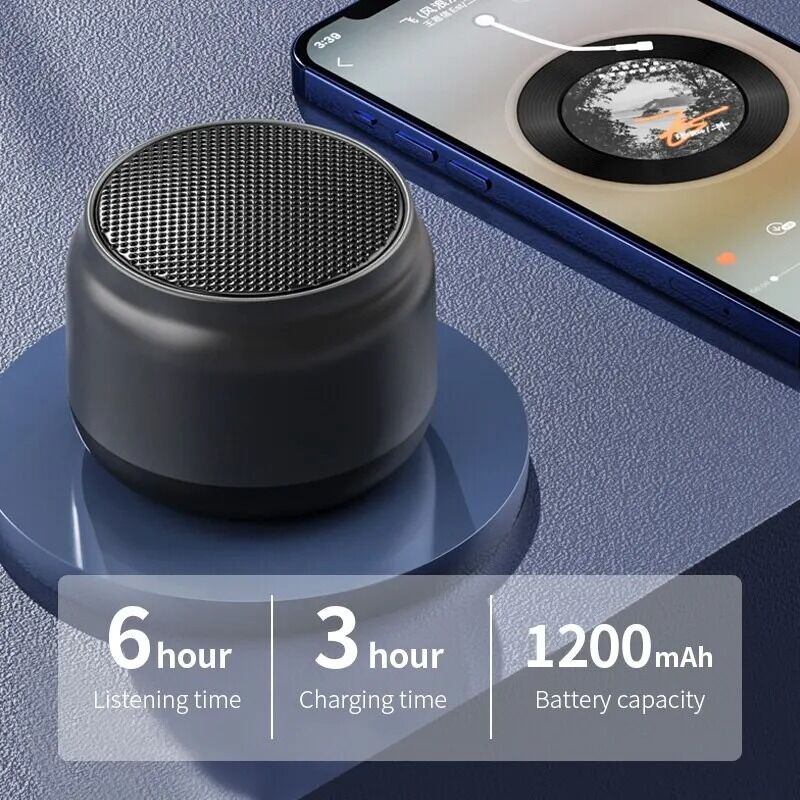 Портативная Bluetooth-колонка Kelemao S16, Bluetooth 5.3, до 10 Вт, радиус 10 м, 220 г, чёрная